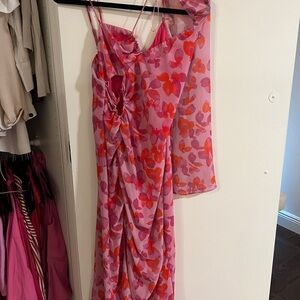 Pink and Red Floral Dress